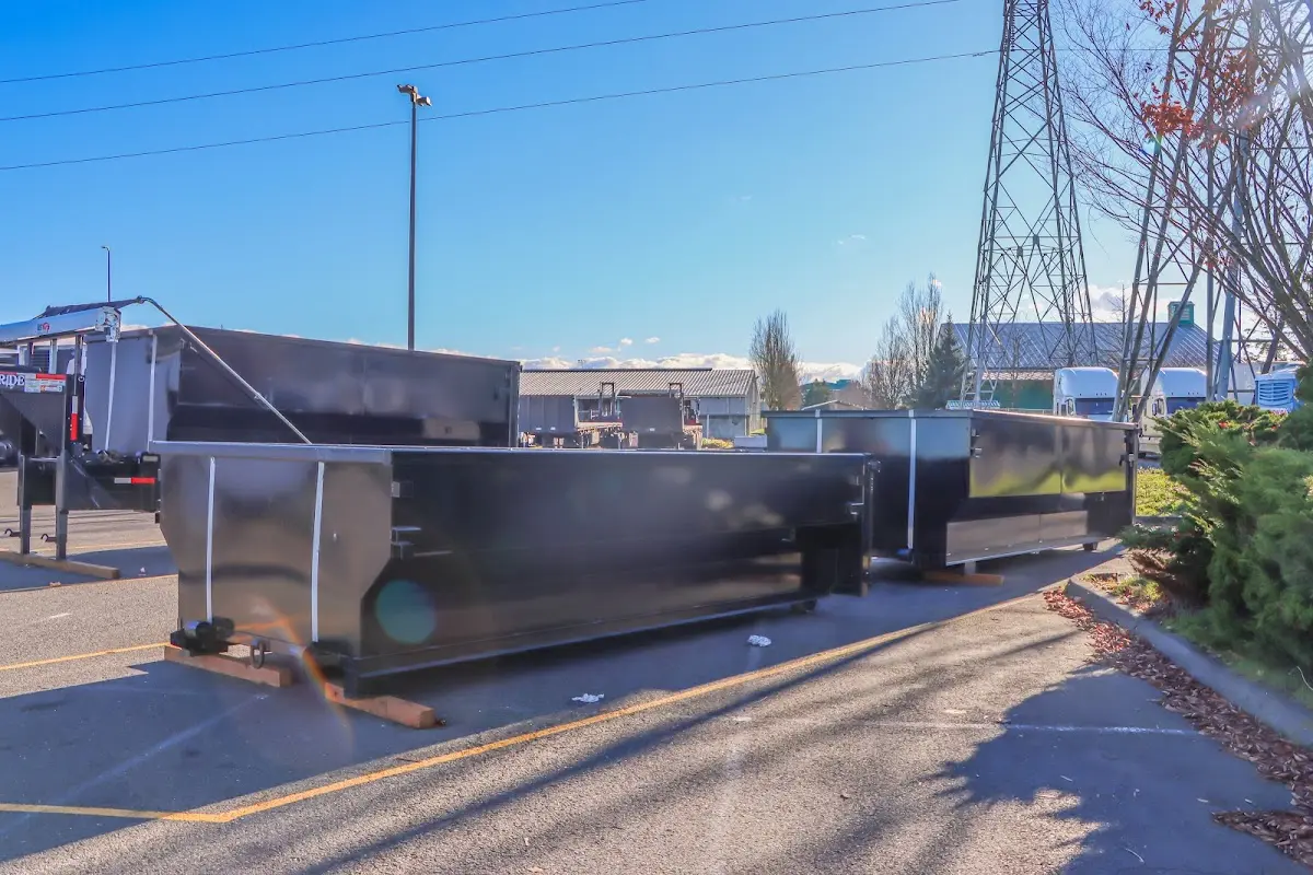 Roll-off dumpster ready for waste disposal at job site for 4 Yard Dumpster Rental in Todd Creek
